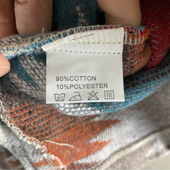 Aztec Shacket Turquoise Boho Western Jacket - Picture 9 of 11